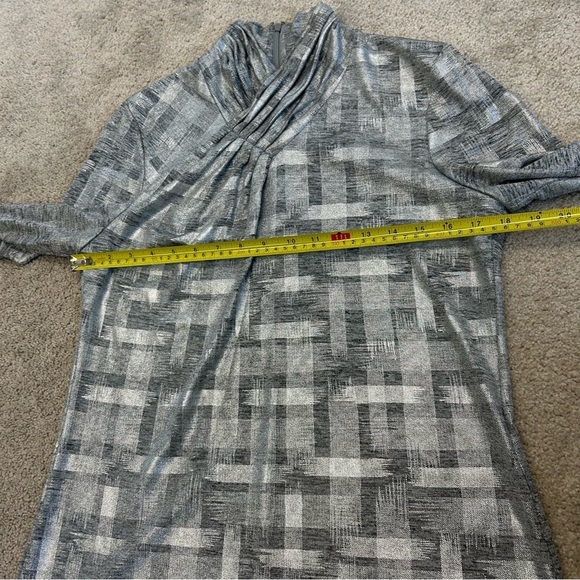 CALVIN Klein silver metallic high neck blouse - Picture 11 of 12